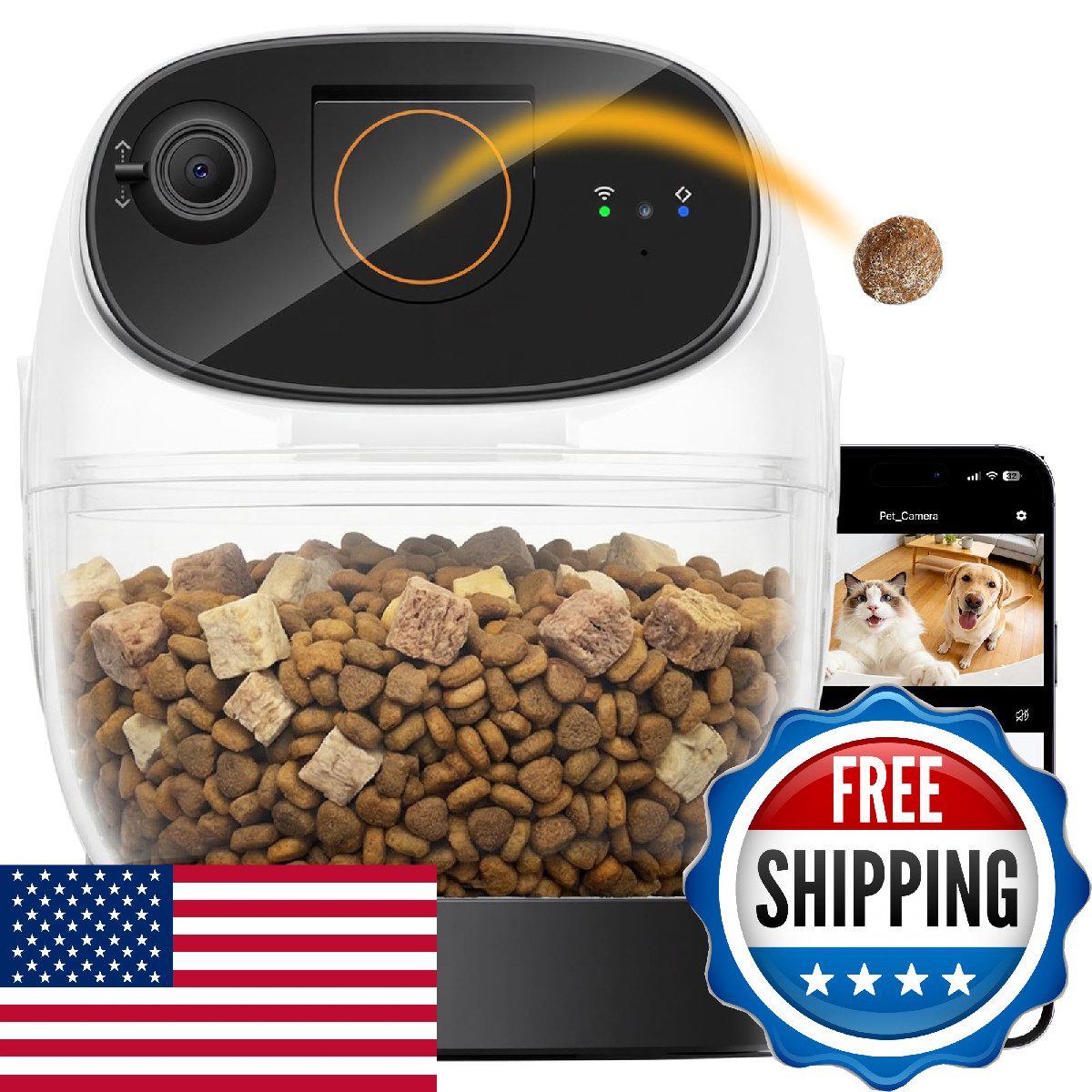 Cypcat 2026 3K Pet Camera Treat Dispenser 32Ft Remote Tossing For Separation