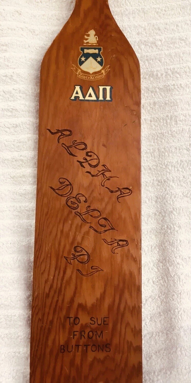 Vintage 1968 “Alpha Delta Pi” College Frat Fraternity Pledge Paddle 32X6X3/4