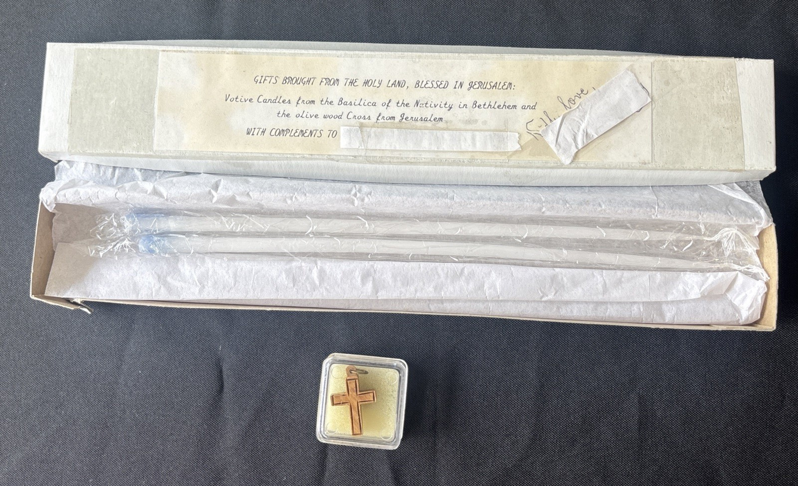 Votive Candles Basilica Of The Nativity Bethlehem Olive Wood Cross Souvenir Nice