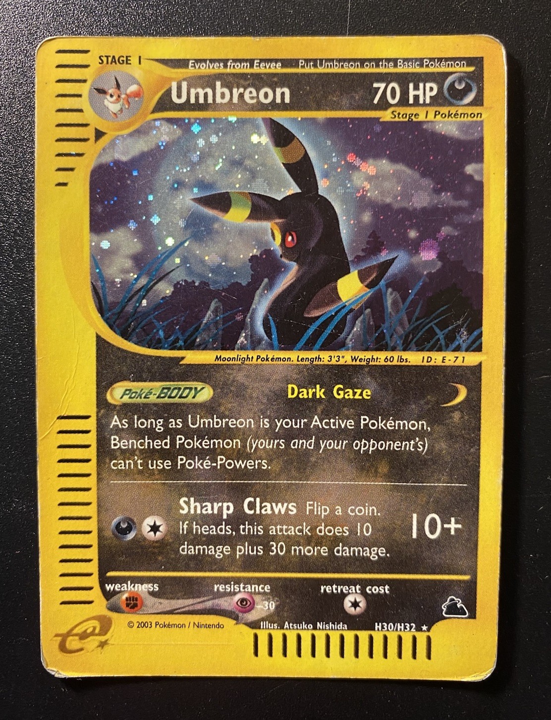 Pokemon Card-Umbreon-Skyridge-ENG-H30/H32-Holo