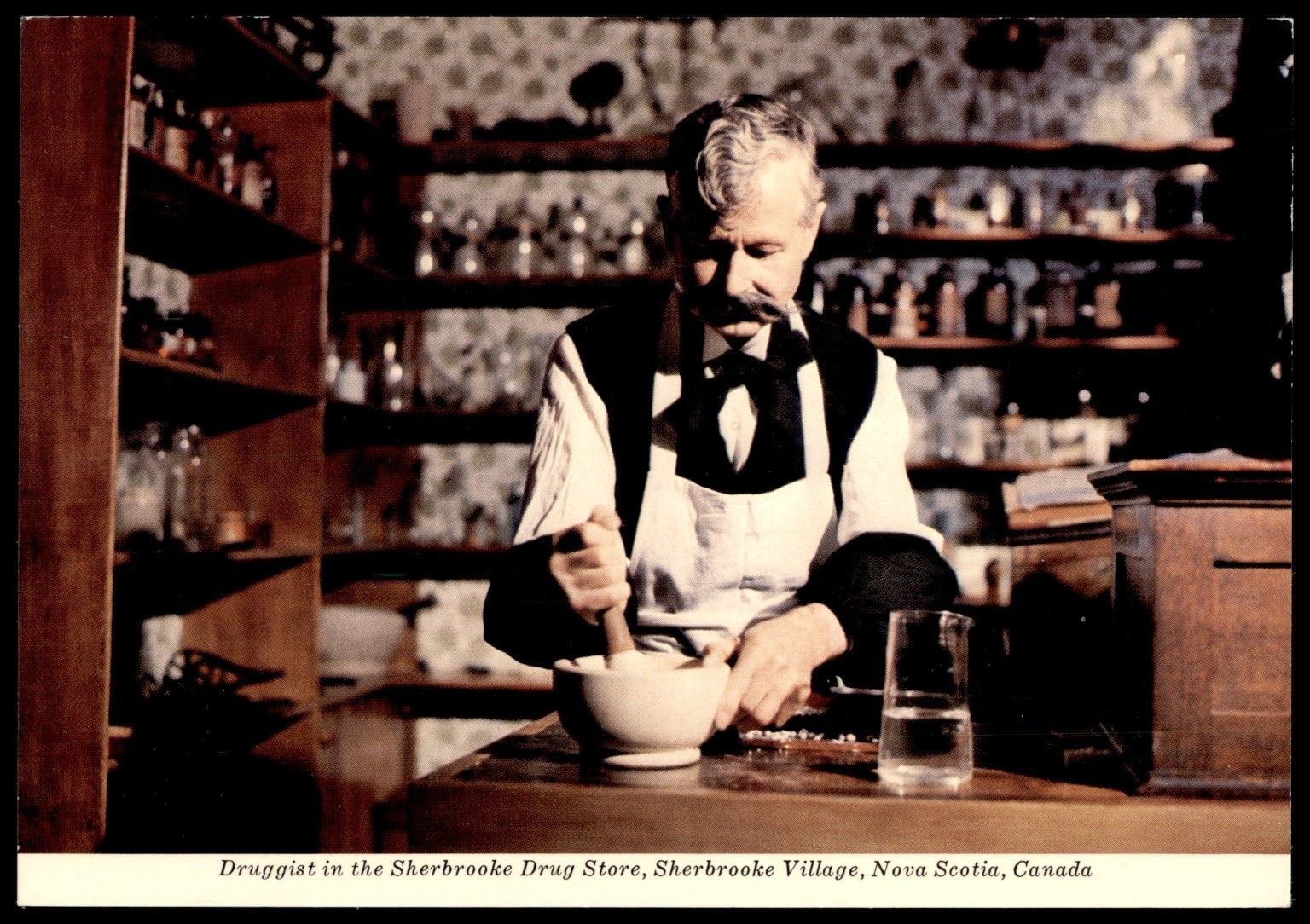 Vintage Sherbrooke Drug Store Druggist Postcard Nova Scotia Canada