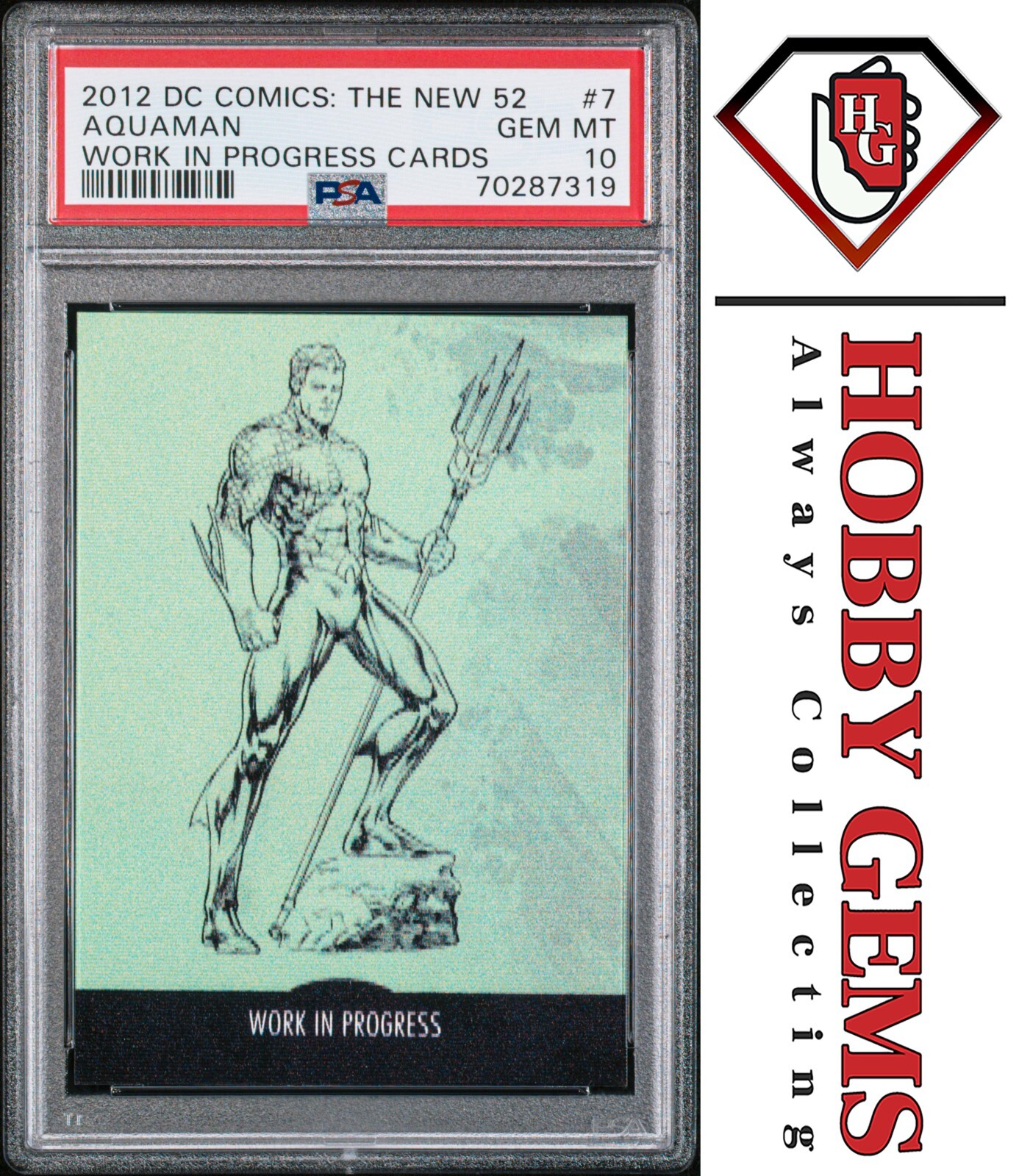 AQUAMAN PSA 10 2012 DC Comics The New 52 Work in Progress 3D Lenticular #WIP-7