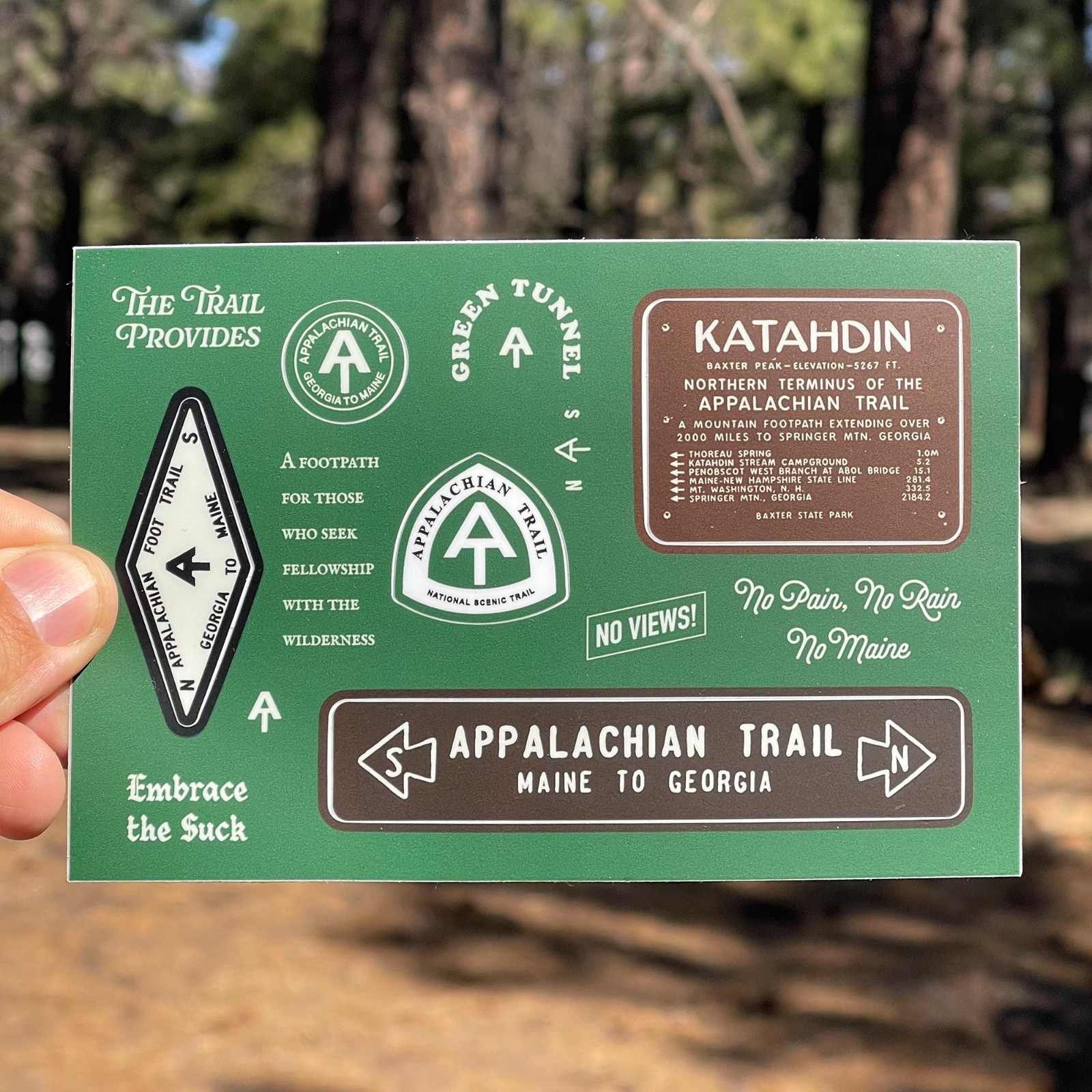 Appalachian Trail Vinyl Sticker Sheet 4x6