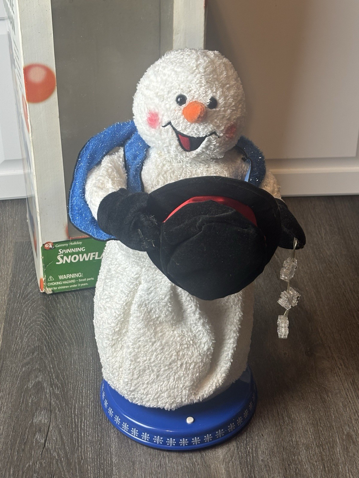 VTG Gemmy Holiday Snow Miser Snowflake Spinning Singing Snowman Partially Works