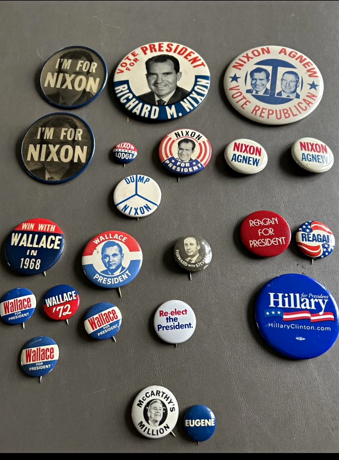 Lot of Vintage Campaign Pinback Buttons Nixon Reagan Wallace Muskie