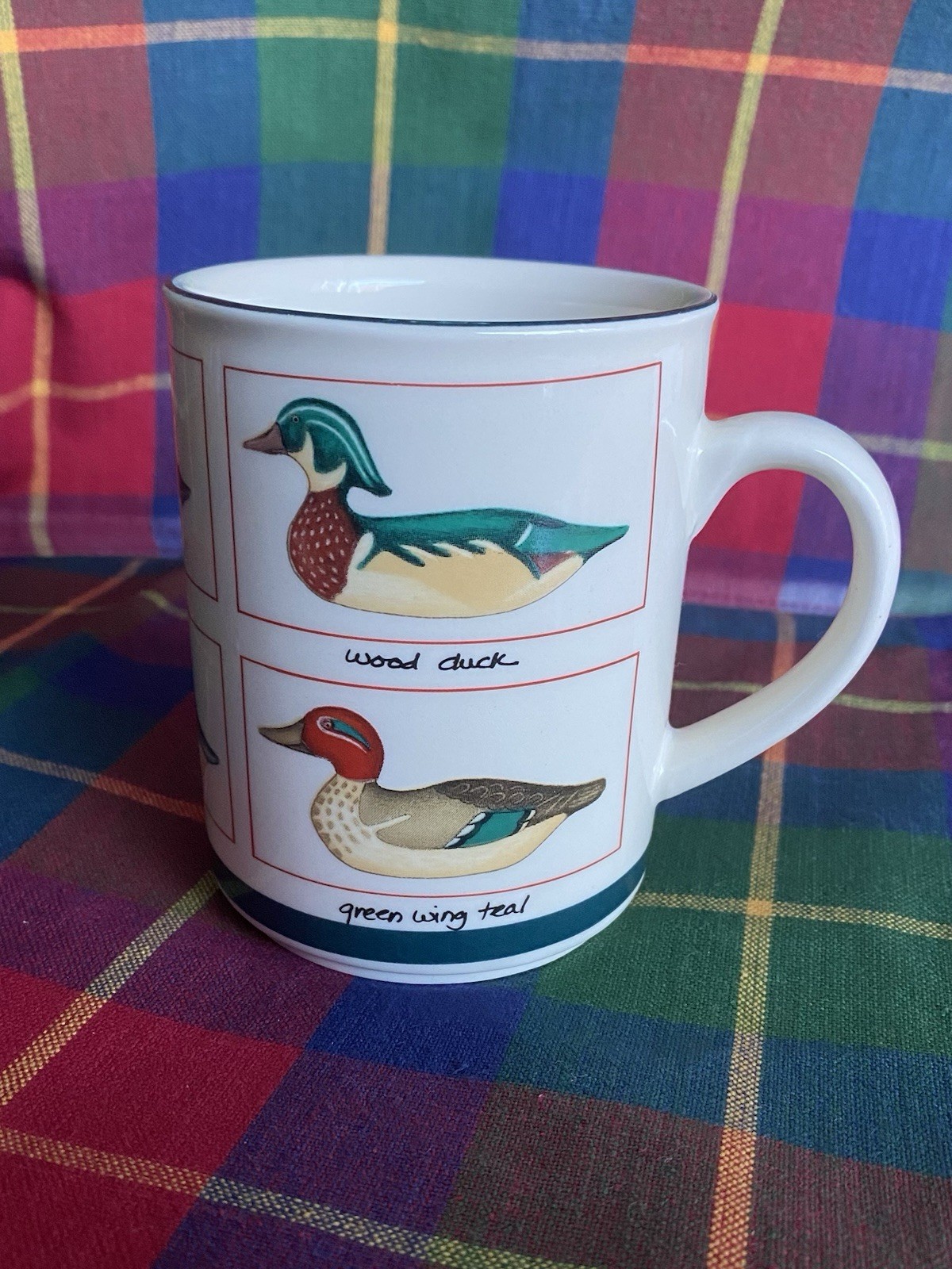 Vintage Duck Illustration Mug Ceramic  Down East Crafts Whistler Merganser Hunt