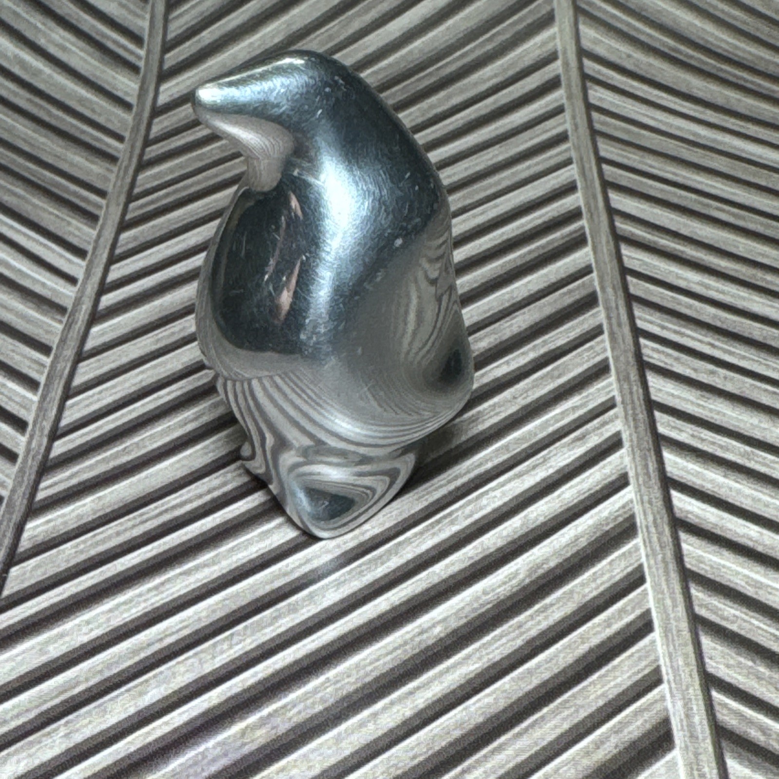 Hoselton  Vintage Signed Aluminum Penguin Sculpture Figurine Canada #181