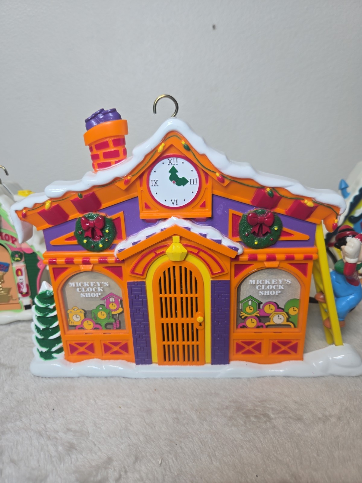 Mr. Christmas 1993 Mickey's Clock Shop Turns On And Sounds On Tested