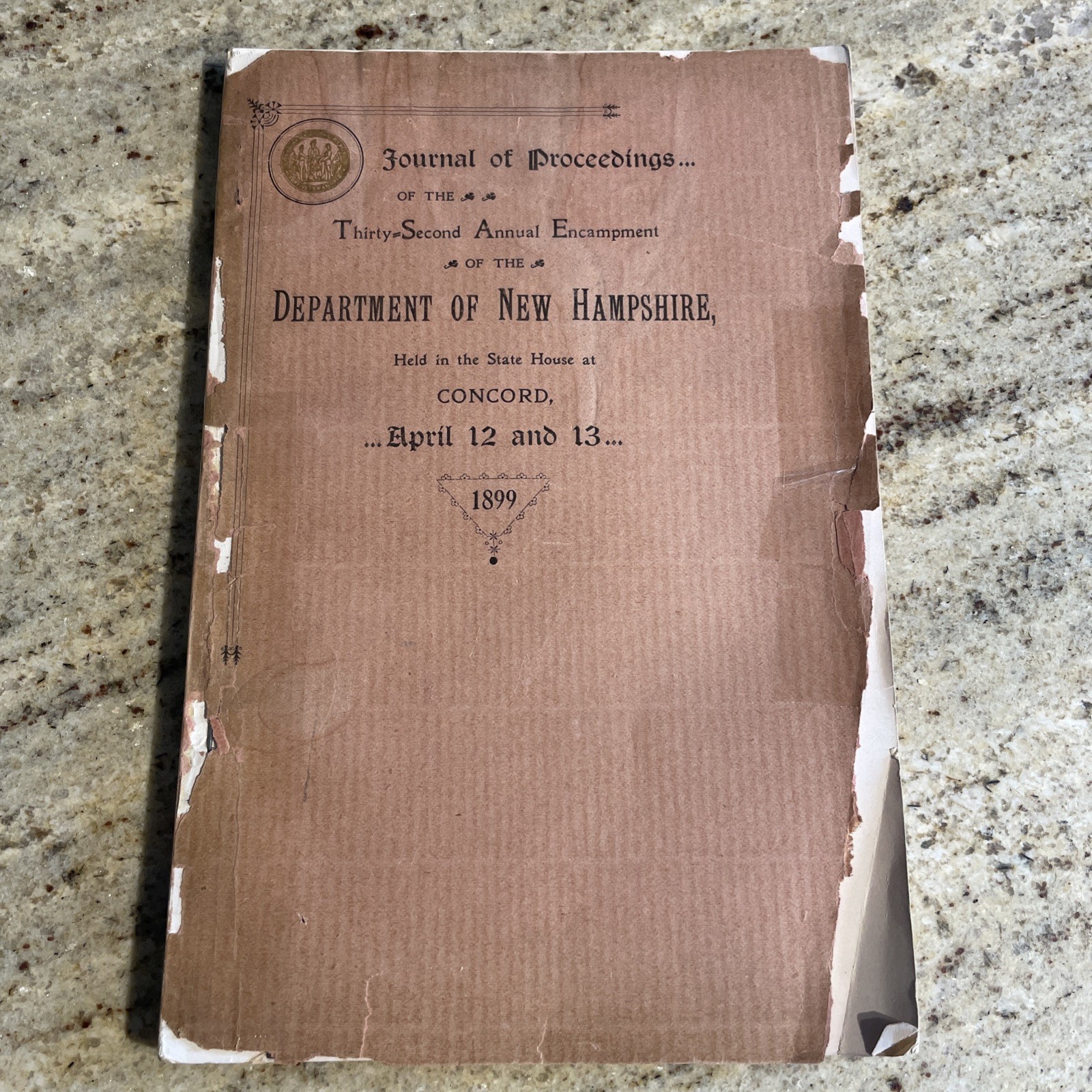 1899 GRAND ARMY OF THE REPUBLIC PROCEEDINGS 32nd ANNUAL ENCAMPMENT DEPT OF N.H.