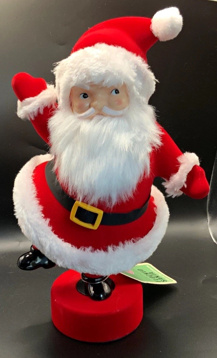 Mr Christmas Flocked Red Santa Figure 12\