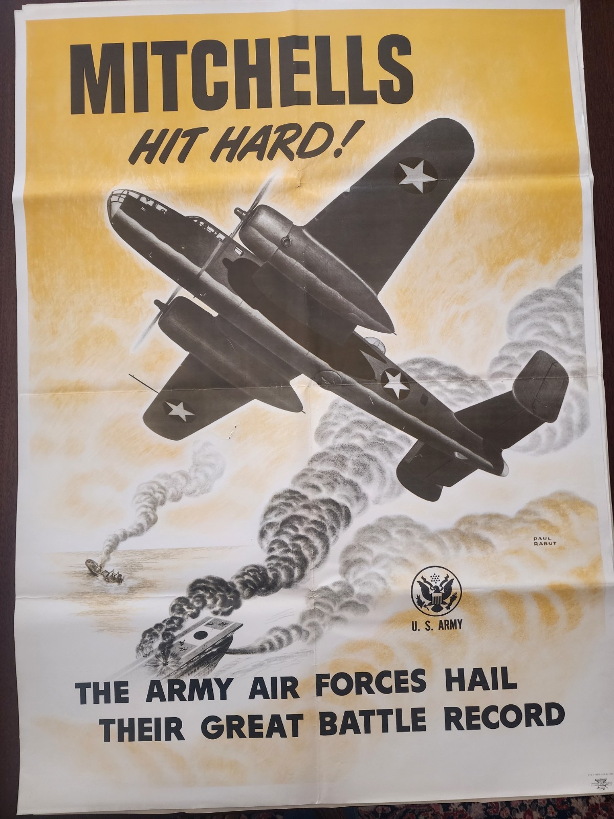 Rare Ww2 Mitchell Bomber Poster B26