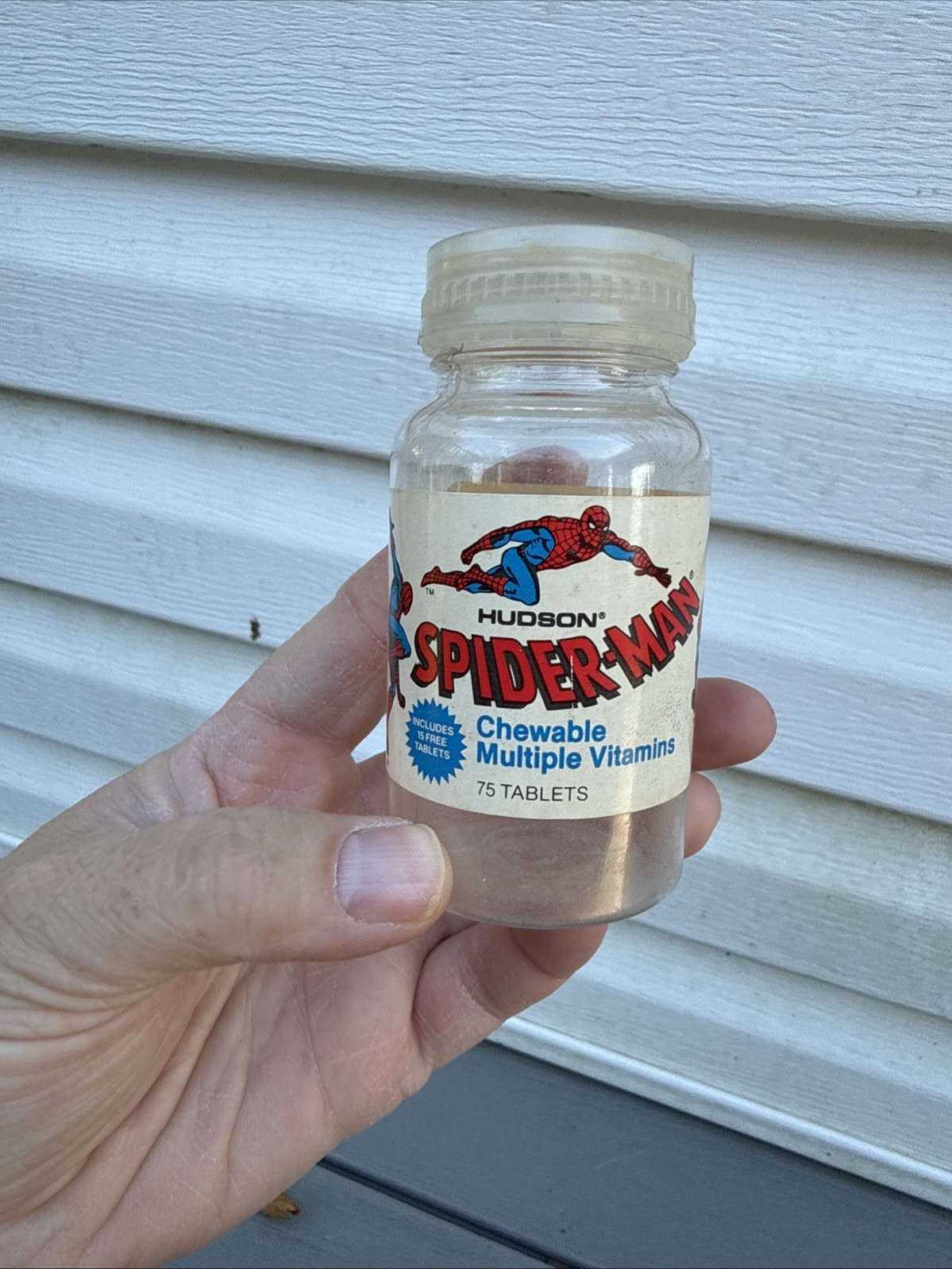 Original Vintage 1977 Hudson Pharmaceuticals Spider-Man vitamins Empty