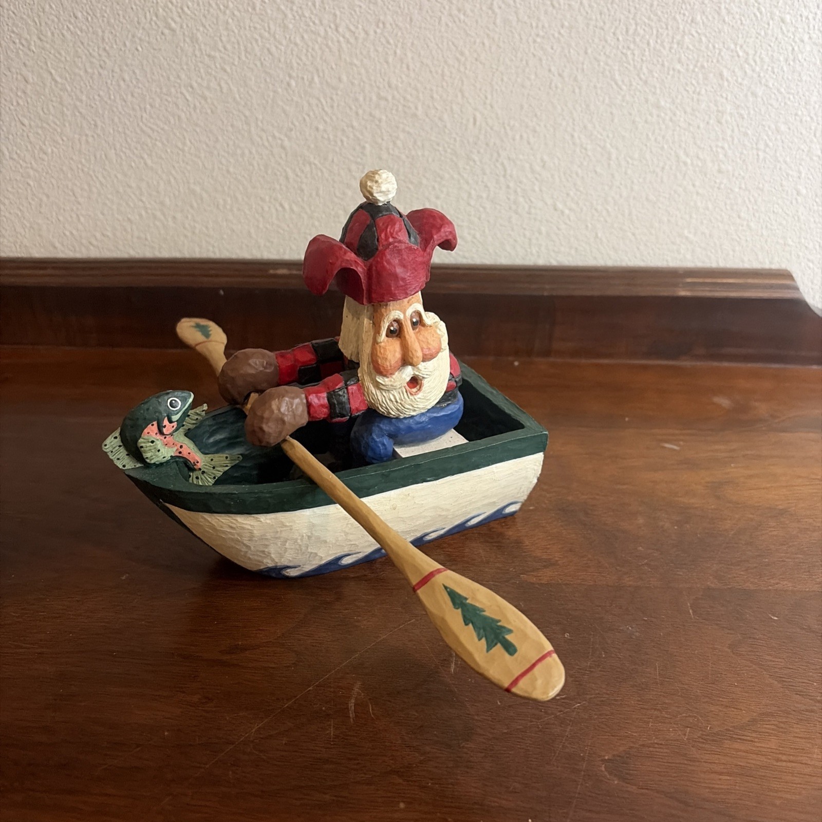 VTG Rodney W Leeseburg The Hadley Collection Santa In A Boat 1998 Rare