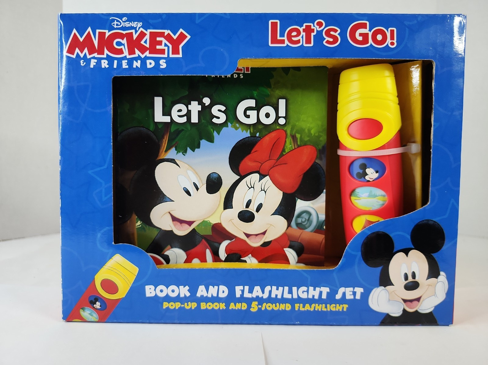 Disney Mickey & Friends: Let\'s Go Pop-Up Book and 5-Sound Flashlight Set NEW