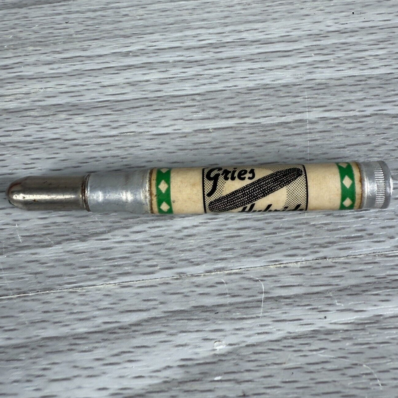 Vtg Bullet Pencil Gries Seed Farms Hybrids Corn Fremont Ohio No Eraser Used