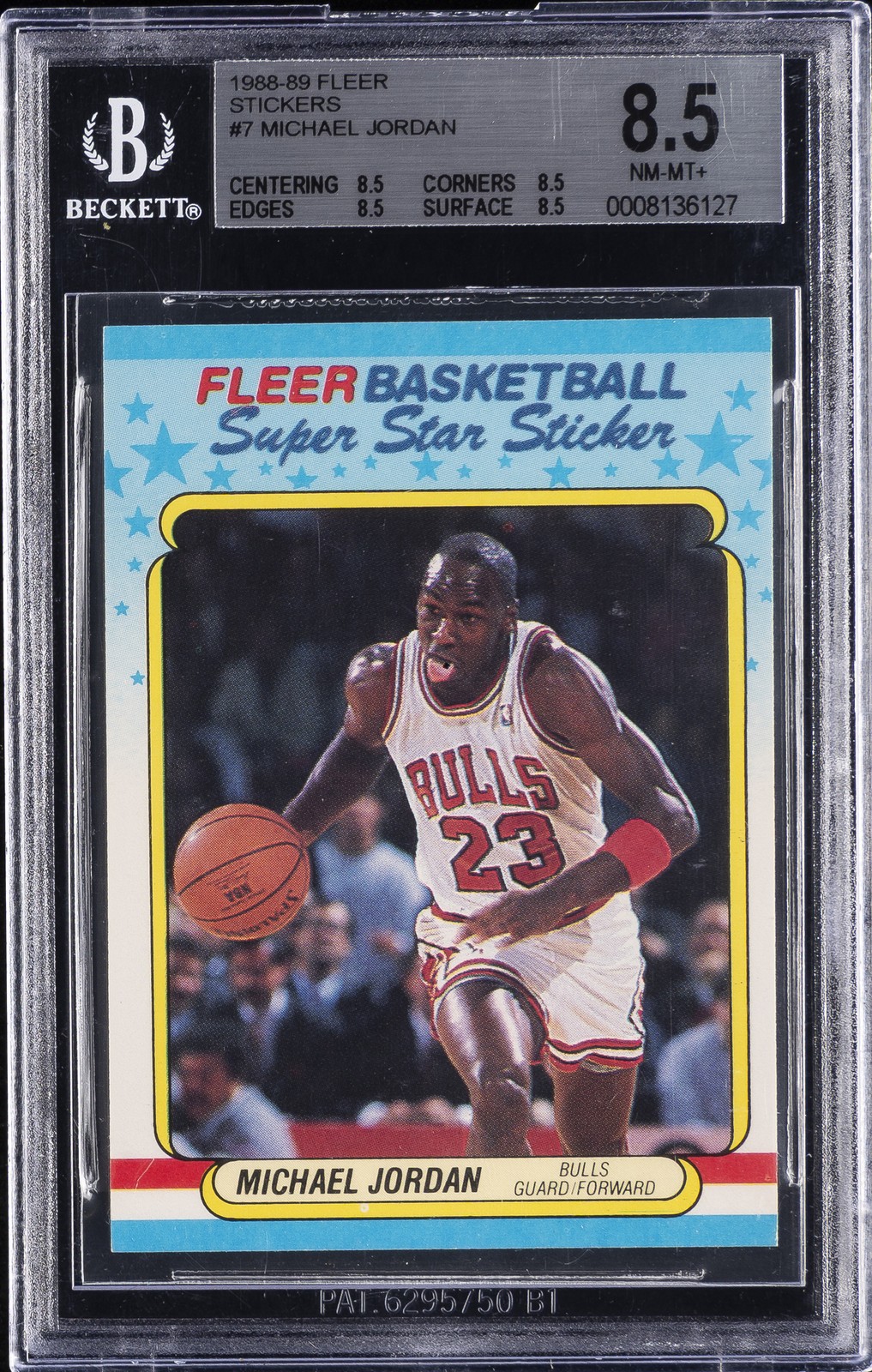 1988-89 FLEER STICKERS #7 MICHAEL JORDAN BGS 8.5