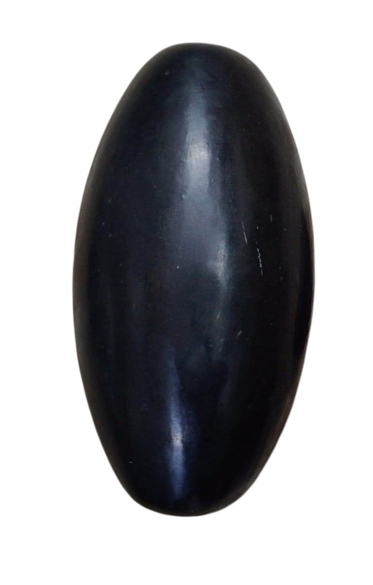 8'' Natural Black Narmada Shiva Lingam Stone Sacred Puja Worship Healing Idol