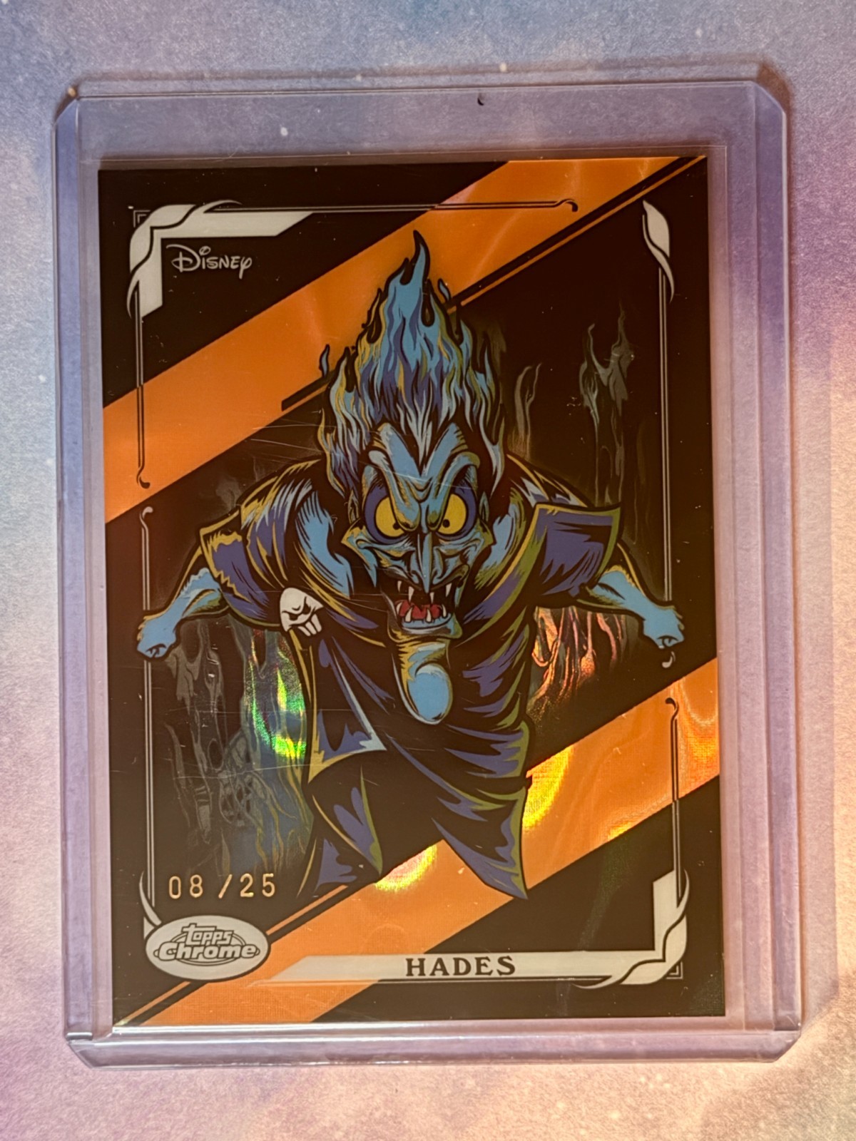 2026 Topps Chrome Disney Neon Villains HADES Orange Lava Serial Numbered /25 SSP