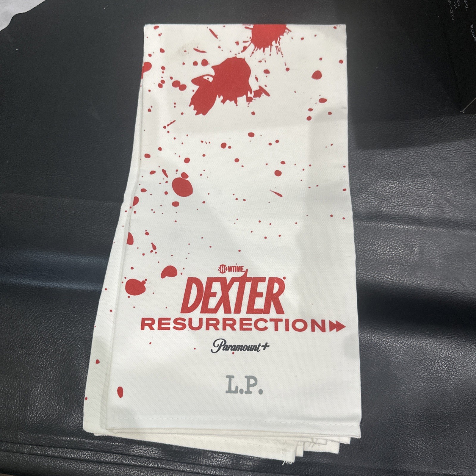SDCC 2025 Exclusive Paramount Lodge DEXTER RESURRECTION Towel with Splatter NEW SDCC 2025 Exclusive Paramount Lodge DEXTER RESURRECTION Towel with Splatter NEW