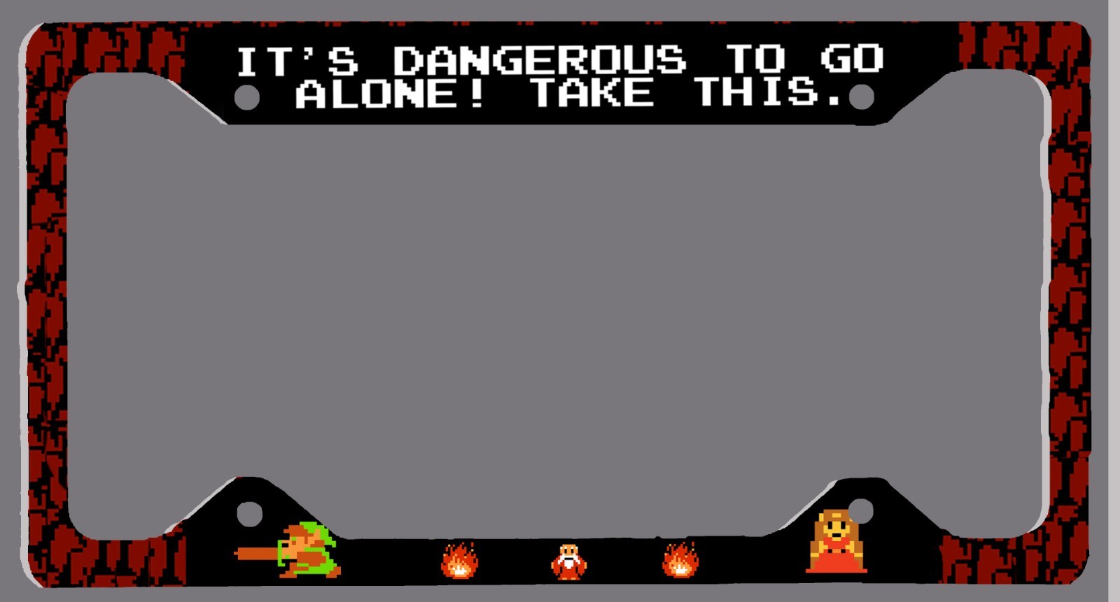 Zelda - Its Dangerous to Go Alone License Plate Frame - Link Hyrule