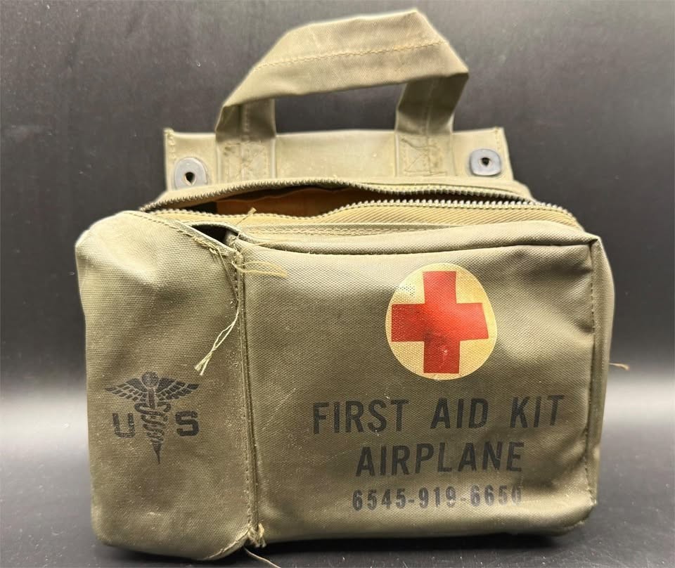 Vintage US Military Airplane First Aid Kit 6545-919-6650 with Contents