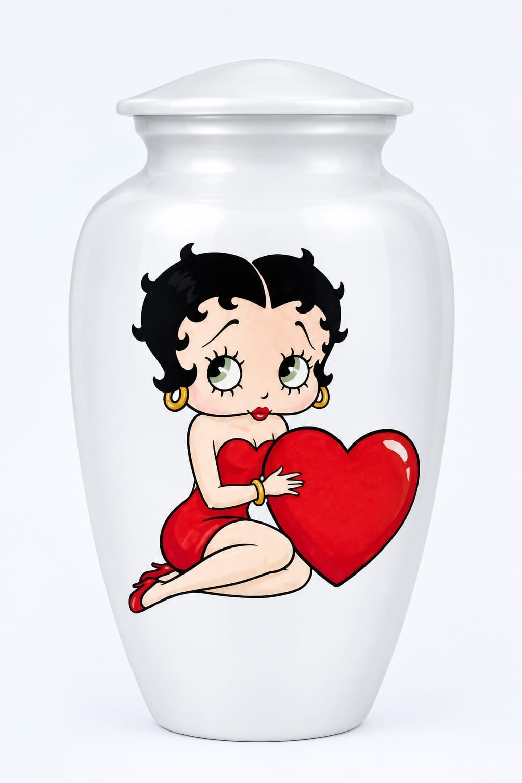 10 Inch white Urn Betty Boop Heart Vase Cremation Urn 10 inch ship by fedex 10 Inch white Urn Betty Boop Heart Vase Cremation Urn 10 inch ship by fedex