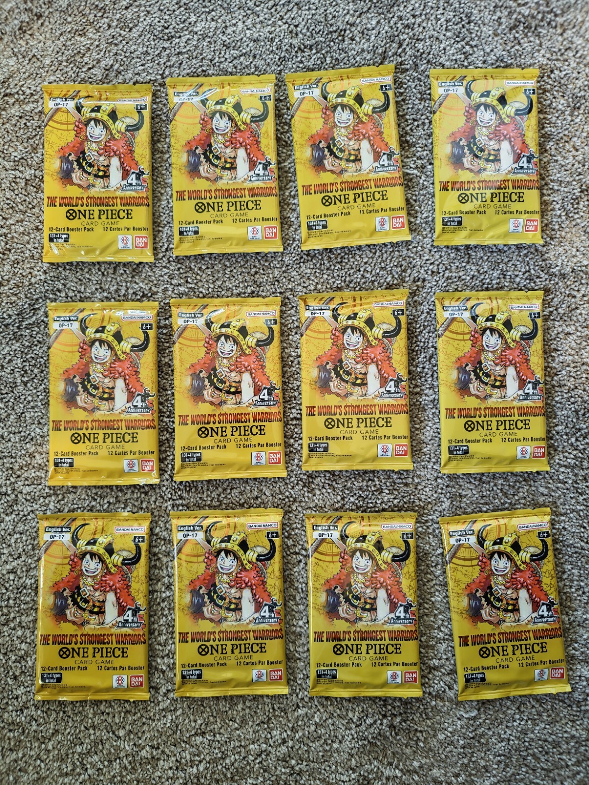 12x One Piece OP-17 Booster Packs New Sealed English