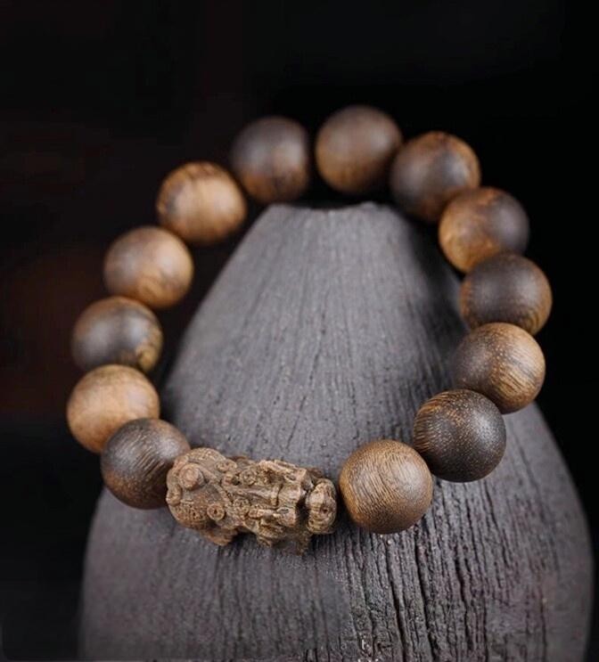 Vietnam Wild Agarwood Bracelet Malas Meditation Agilawood Prayer Beads 富森棋楠貔貅沉香