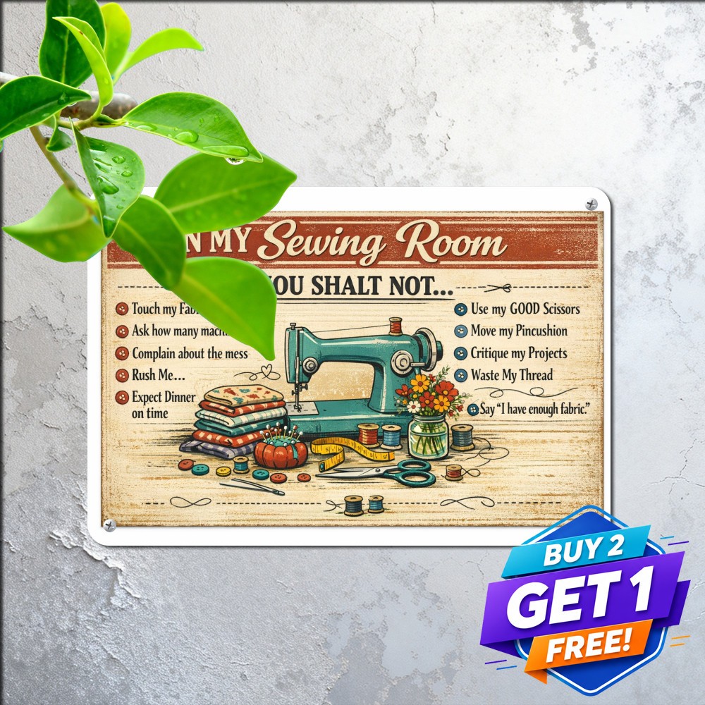 Vintage Metal Plaque 8x12 Inch Retro Bedroom Wall Decor Metallic Tin Sign