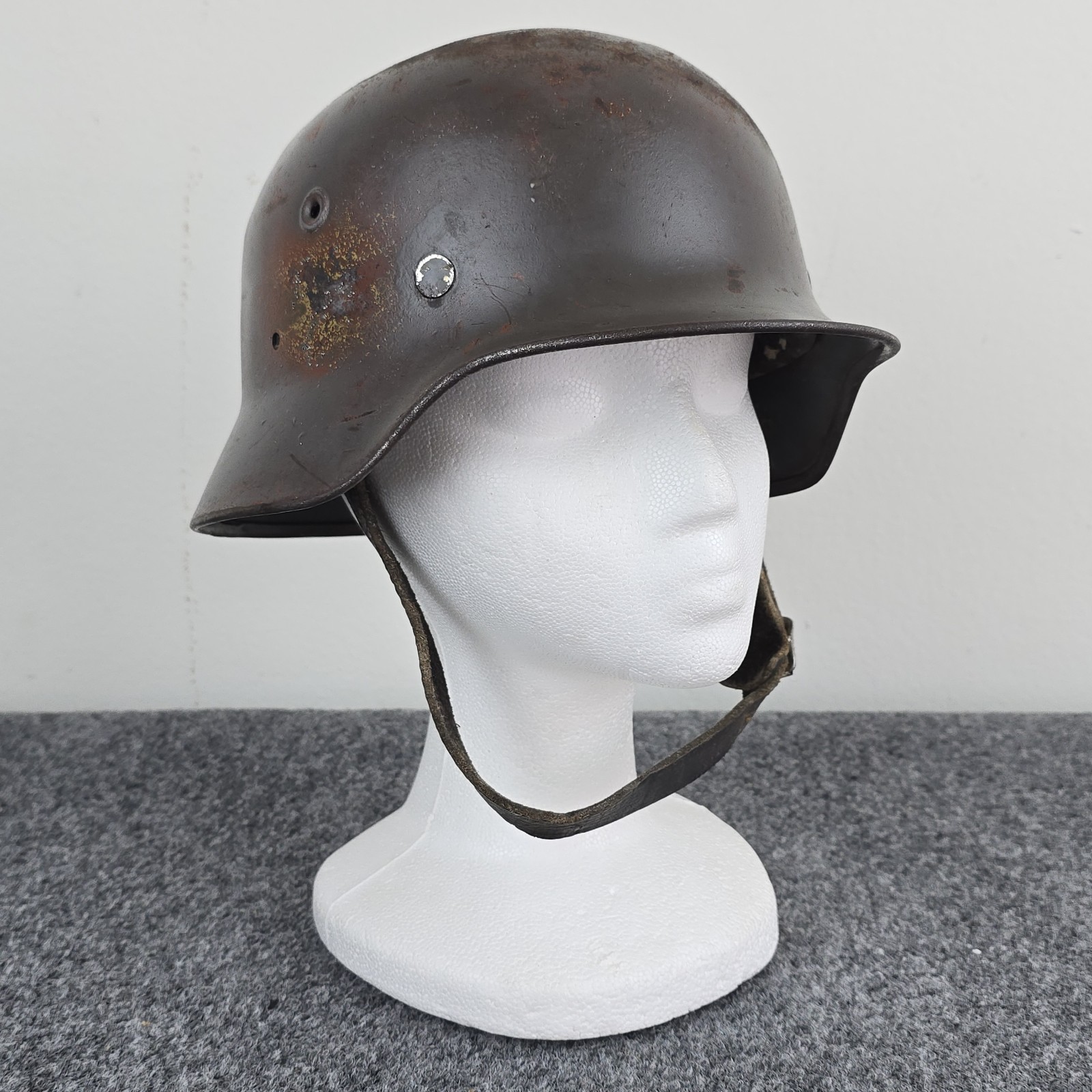 Vintage Finnish M55 M40 Style Steel Military Helmet Liner Chinstrap Finland