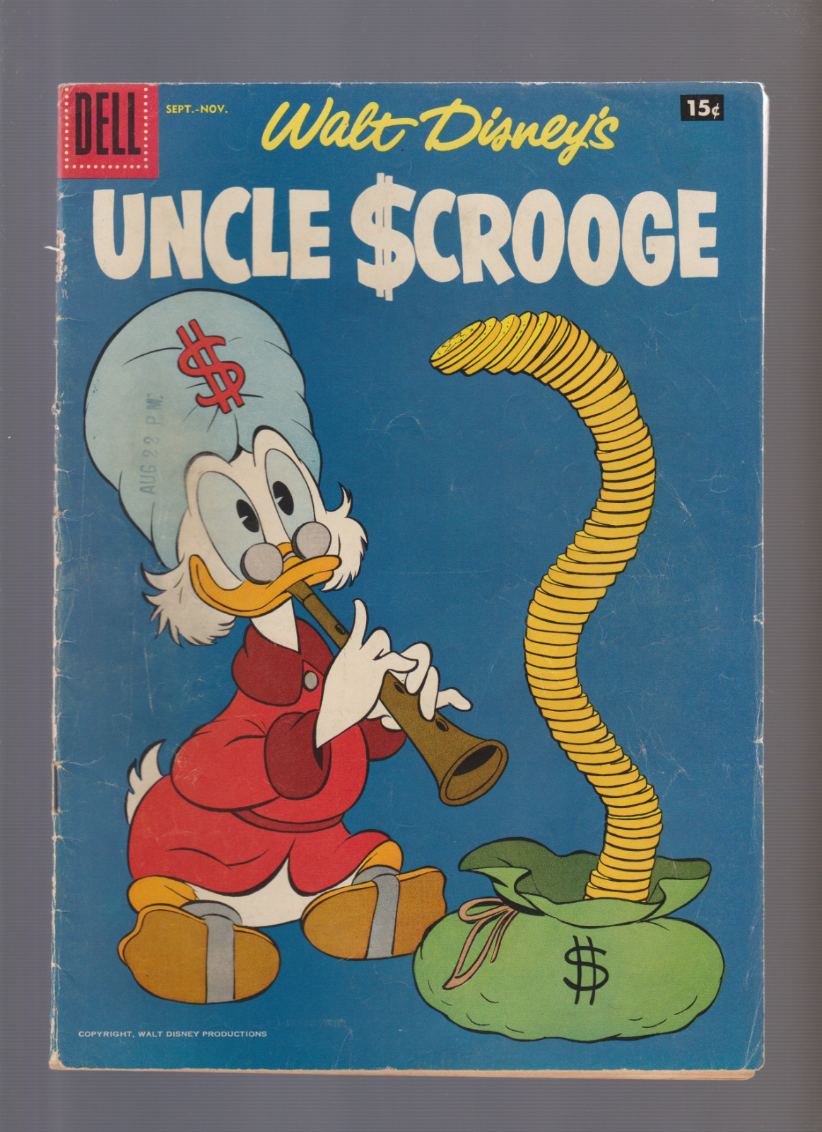 UNCLE SCROOGE #19 (1957) DELL SCARCE 15 CENT TEST MARKET PRICE VARIANT HTF