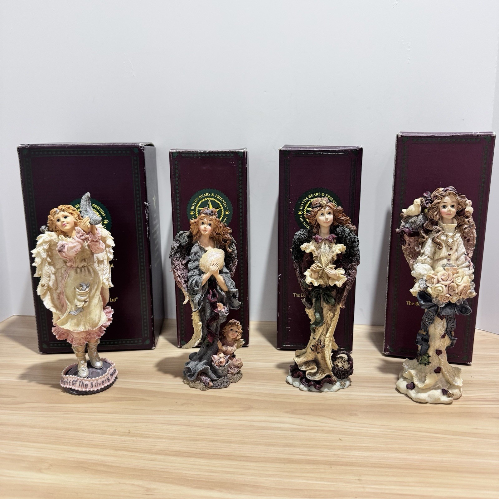 4 Boyds Bears Folkstone Collection ATHENA Oceania LUNA Mother Of Peace w/Boxes