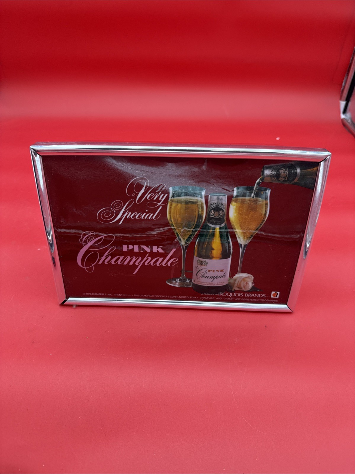 1978 Very Special Pink Champale Iroquois Brand Lighted Beer Bar Tavern Sign