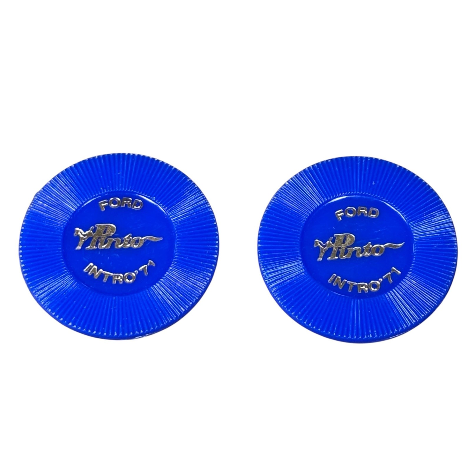Vintage 1971 Ford Pinto Intro \'71 Blue Plastic Promo Advertising Tokens Lot 2 Vintage 1971 Ford Pinto Intro \'71 Blue Plastic Promo Advertising Tokens Lot 2