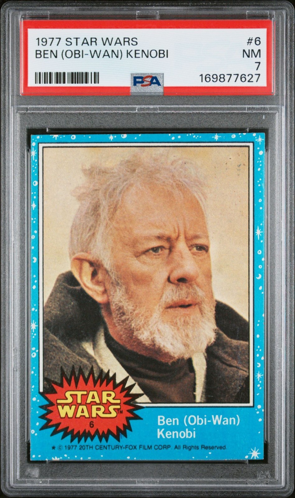 1977 TOPPS STAR WARS BEN (OBI-WAN) KENOBI #6 PSA 7