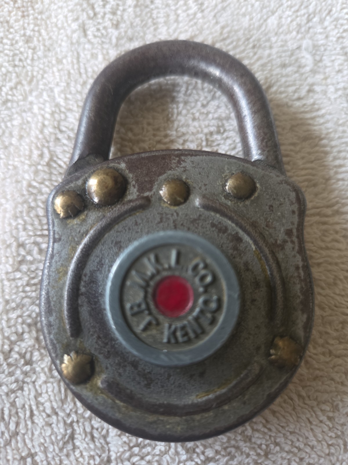 vintage J.B.M.K.L. Co. J.B Miller padlock with 4 digit combination Works