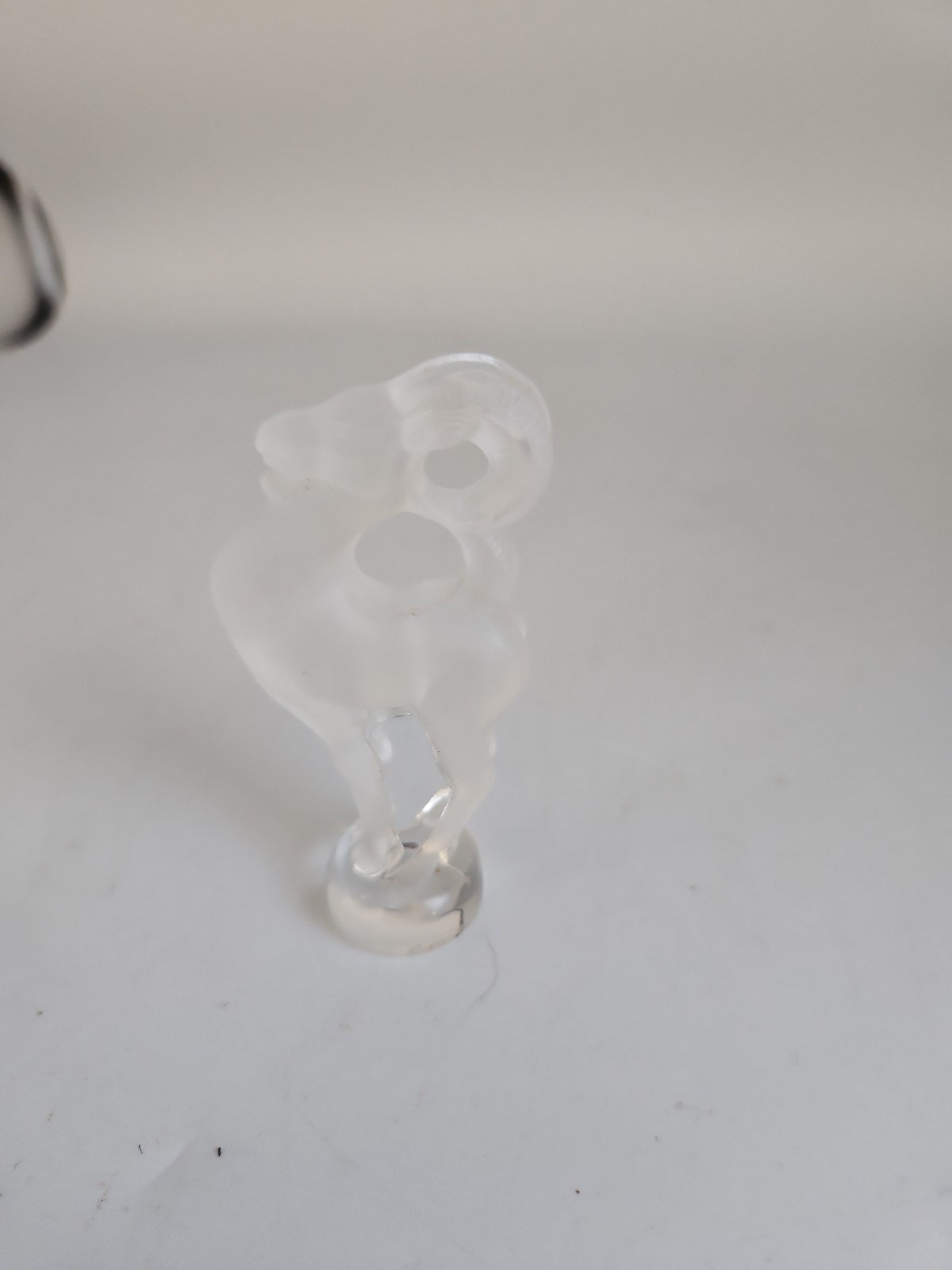 Lalique France Signed Bastia Ram Frosted Crystal Figurine Paperweight Aries