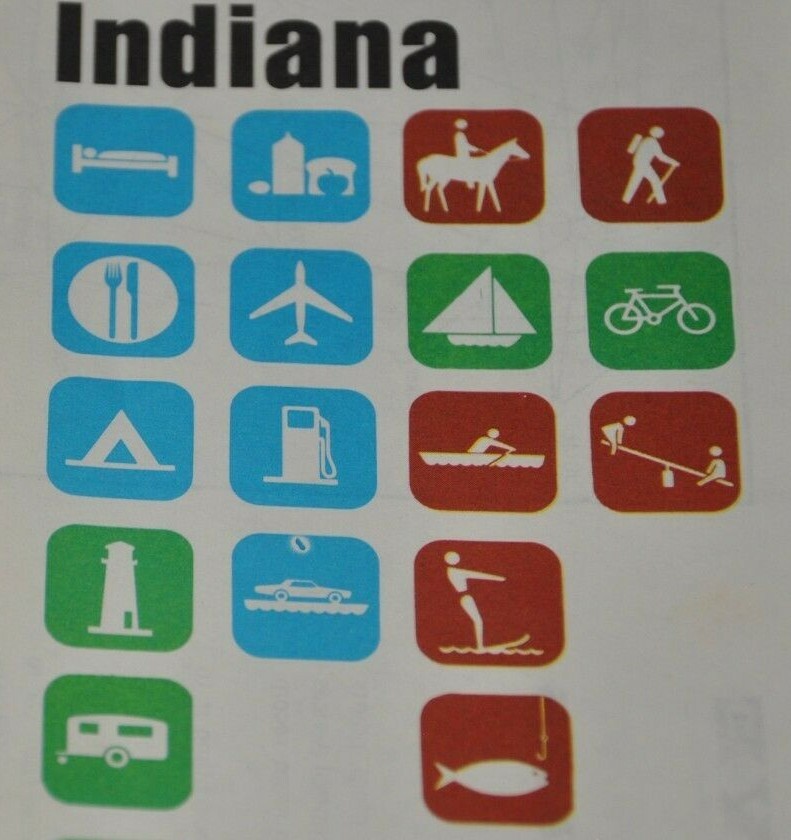 1975 AAA Indiana Map Indianapolis Chicago Detroit/Michigan Cincinnati Ohio