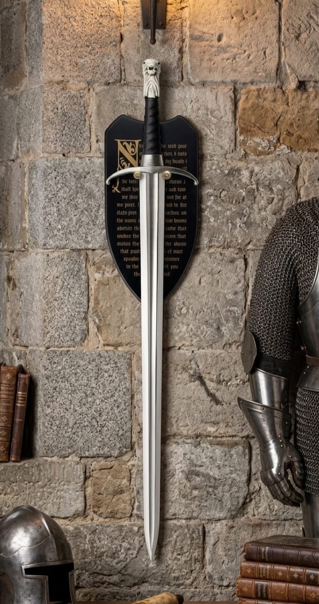Longclaw Inspired Sword Jon Snow Style Fantasy Replica With Plaque