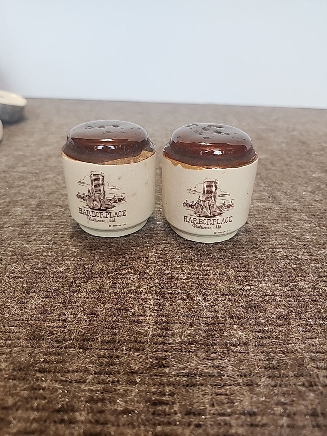 Vintahe Salt & Pepper Shakers Harborplace Baltimore Md Traub Co.
