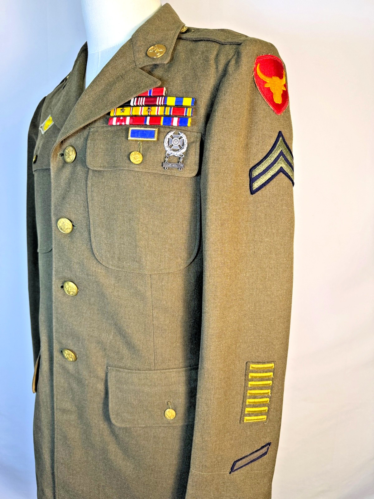 WWII WW2 US ARMY PHILIPPINE DIVISION COAST ARTILLERY CORPORAL UNIFORM - DATED