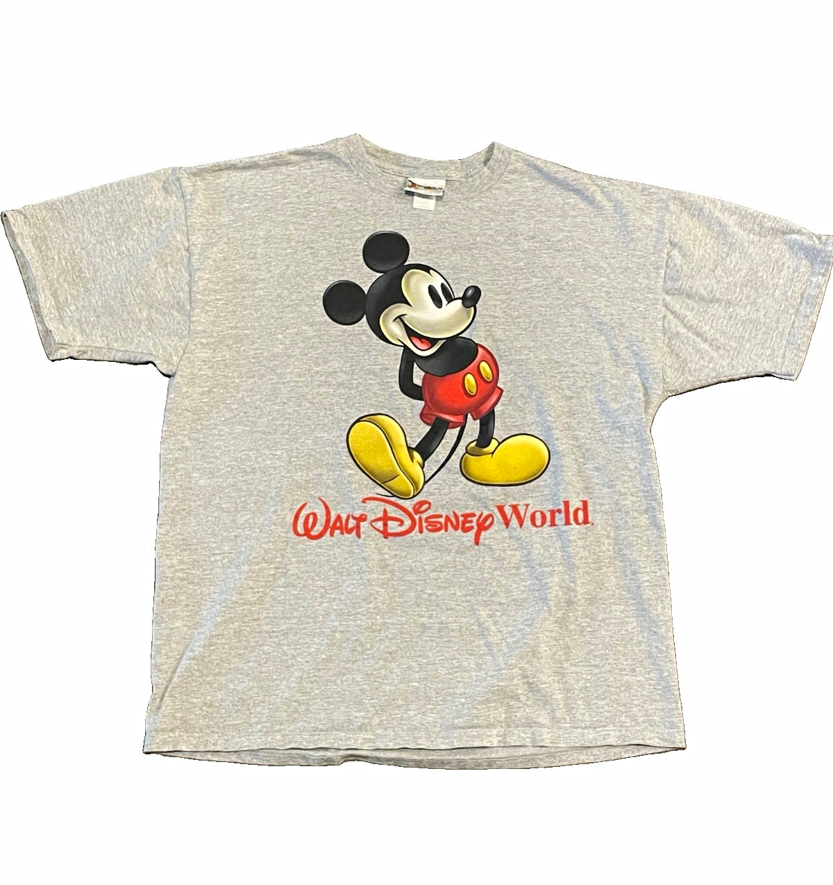 Vintage Disney Mickey Mouse Walt Disney World Large Graphic T-Shirt Made in USA