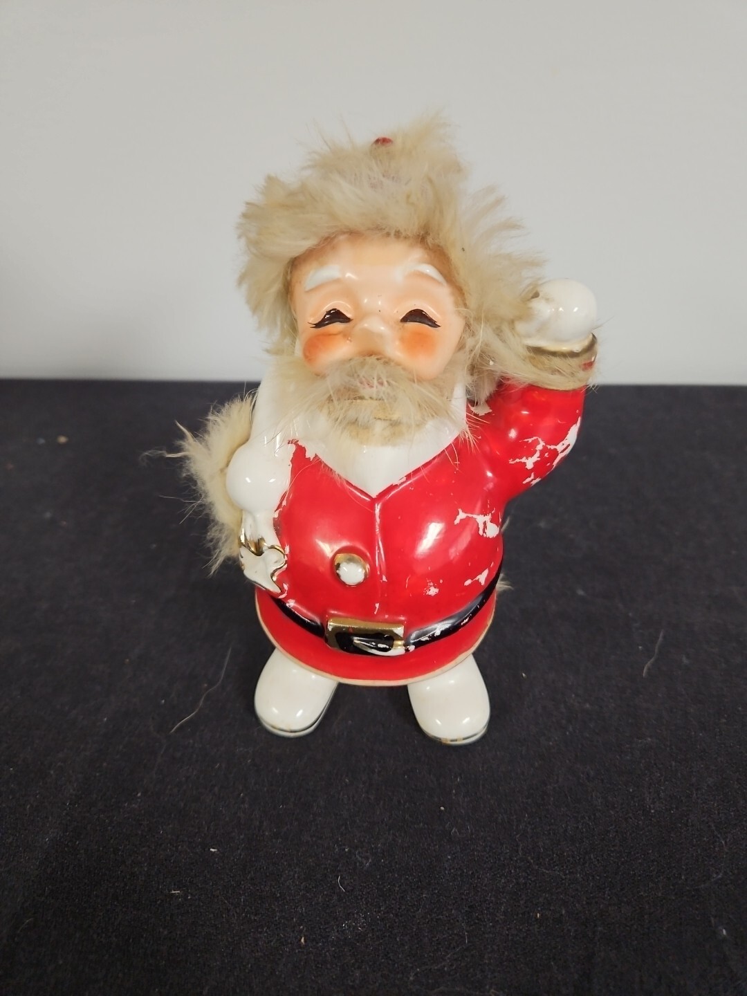 Vintage 1959 Mid-Century Napco Christmas Santa (w/fur trim) Bank Bedford OH