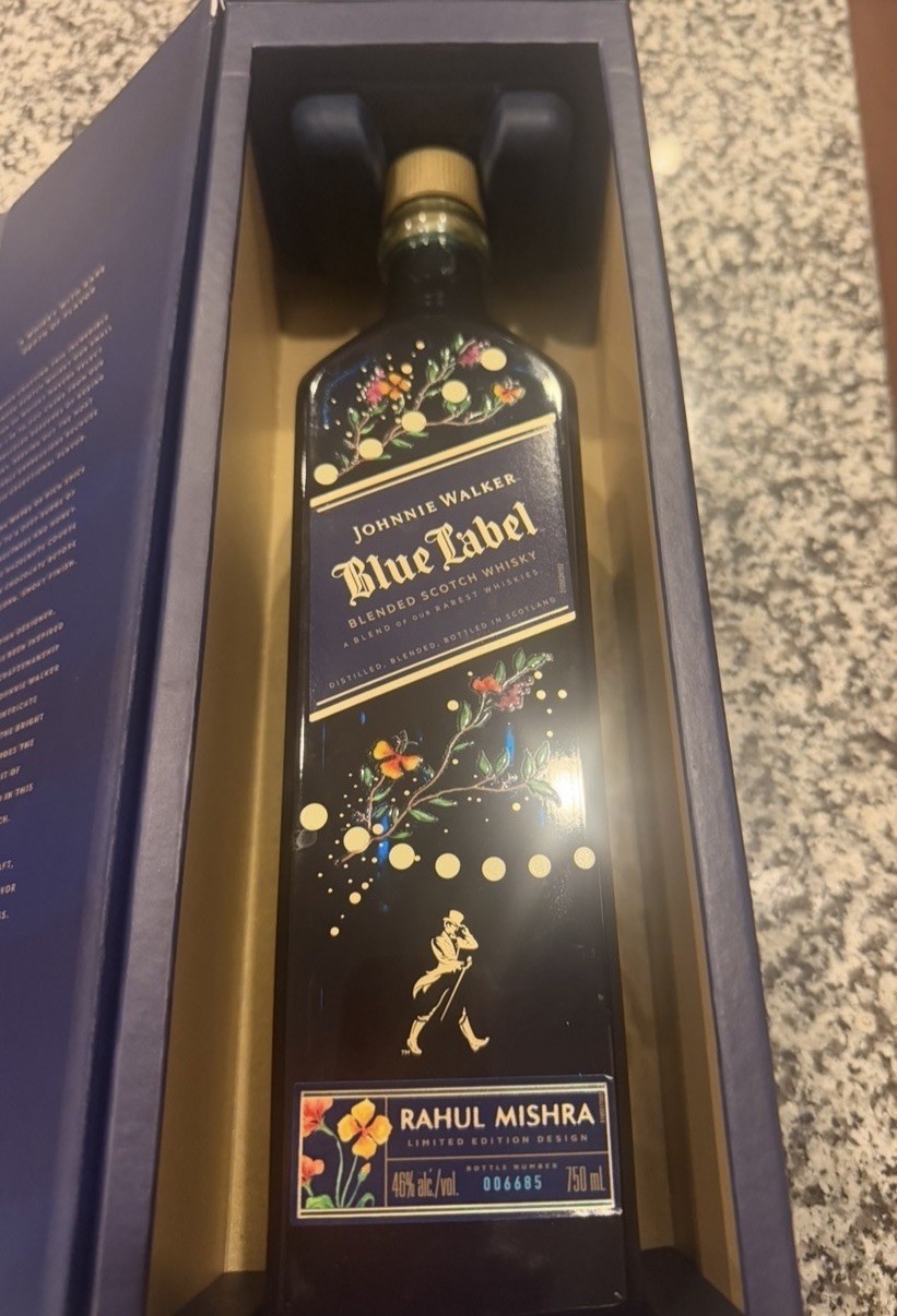 Johnnie Walker Blue Label Rahul Mishra Limited Edition Empty Bottle 750 ML