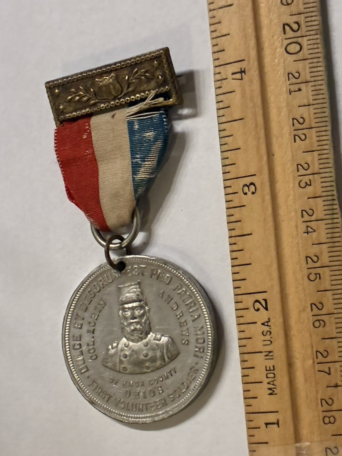 1899 GAR OHIO ENCAMPMENT BADGE Grand Army of Republic - Col. Lorin Andrews