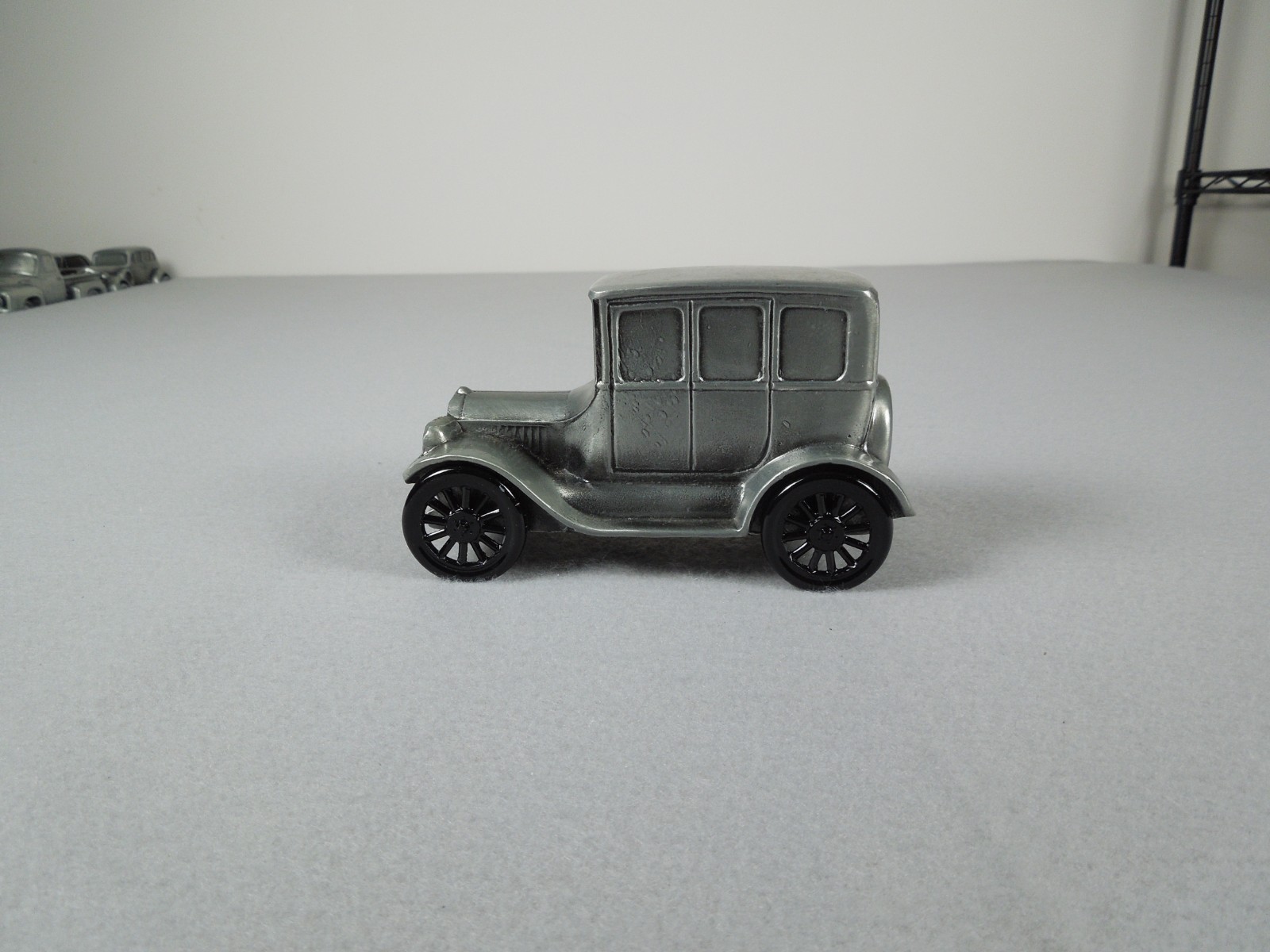 Vintage 1974 Banthrico 1926 Ford Model T Fordor Sedan Metal Bank Satin Silver
