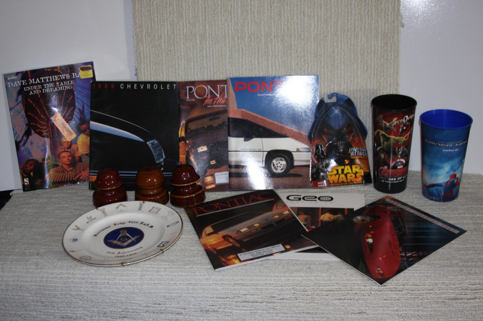 Huge Vintage Estate Collectibles Lot - Auto Brochures, Star Wars, Insulators +