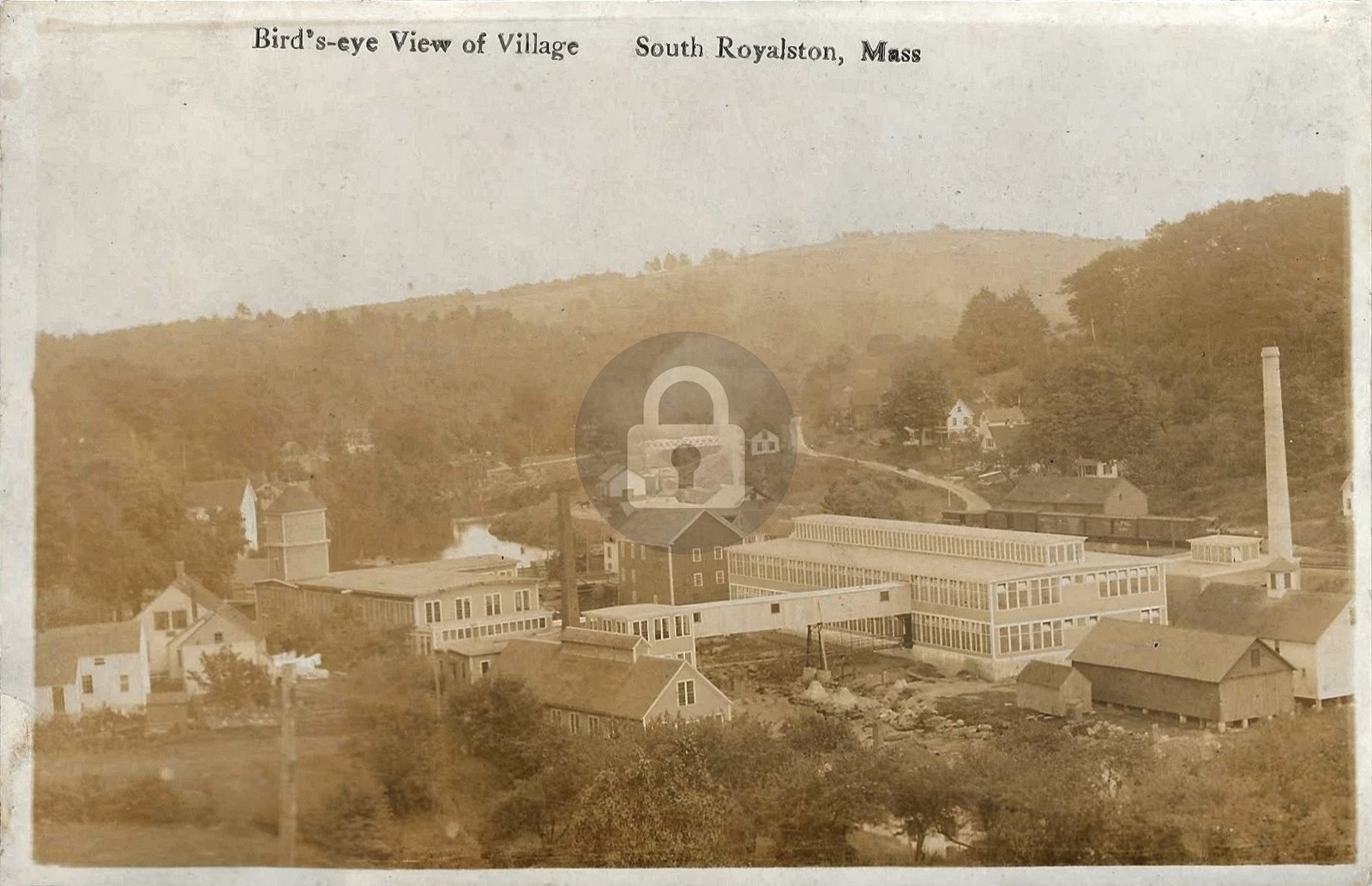 c1920 Bird's Eye View South Royalston MA Village RPPC Photo Postcard COPY