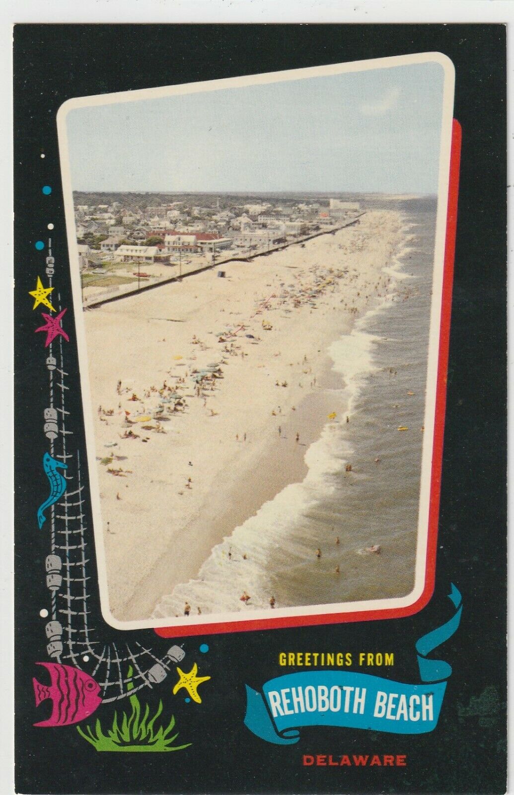 Postcard DE Greetings From Rehoboth Beach Delaware Unposted Rare Card
