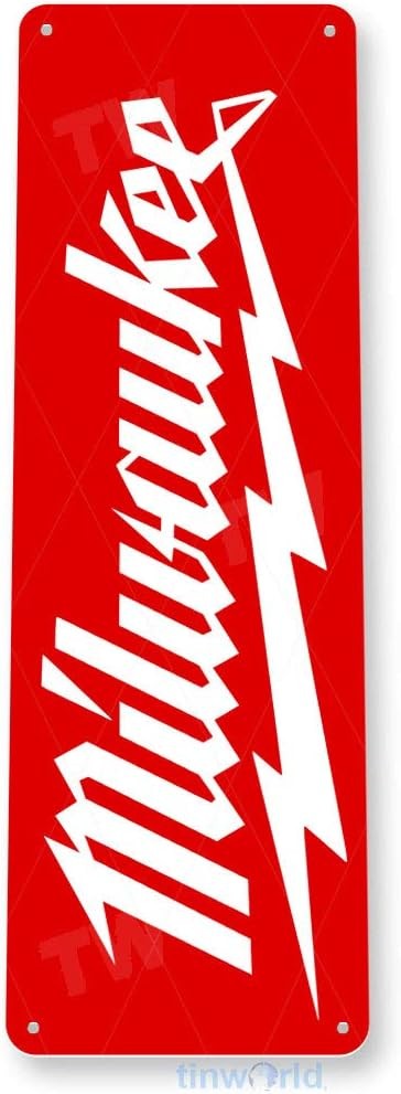 Tinworld Tin Sign: Milwaukee Tool Garage Auto Shop Tin Metal Signs Décor C969